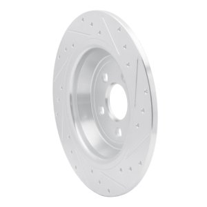 Ford Edge Brake Rotor (1) - Rear Left - R1 Concepts - Drilled & Slotted - Silver - `15-`24